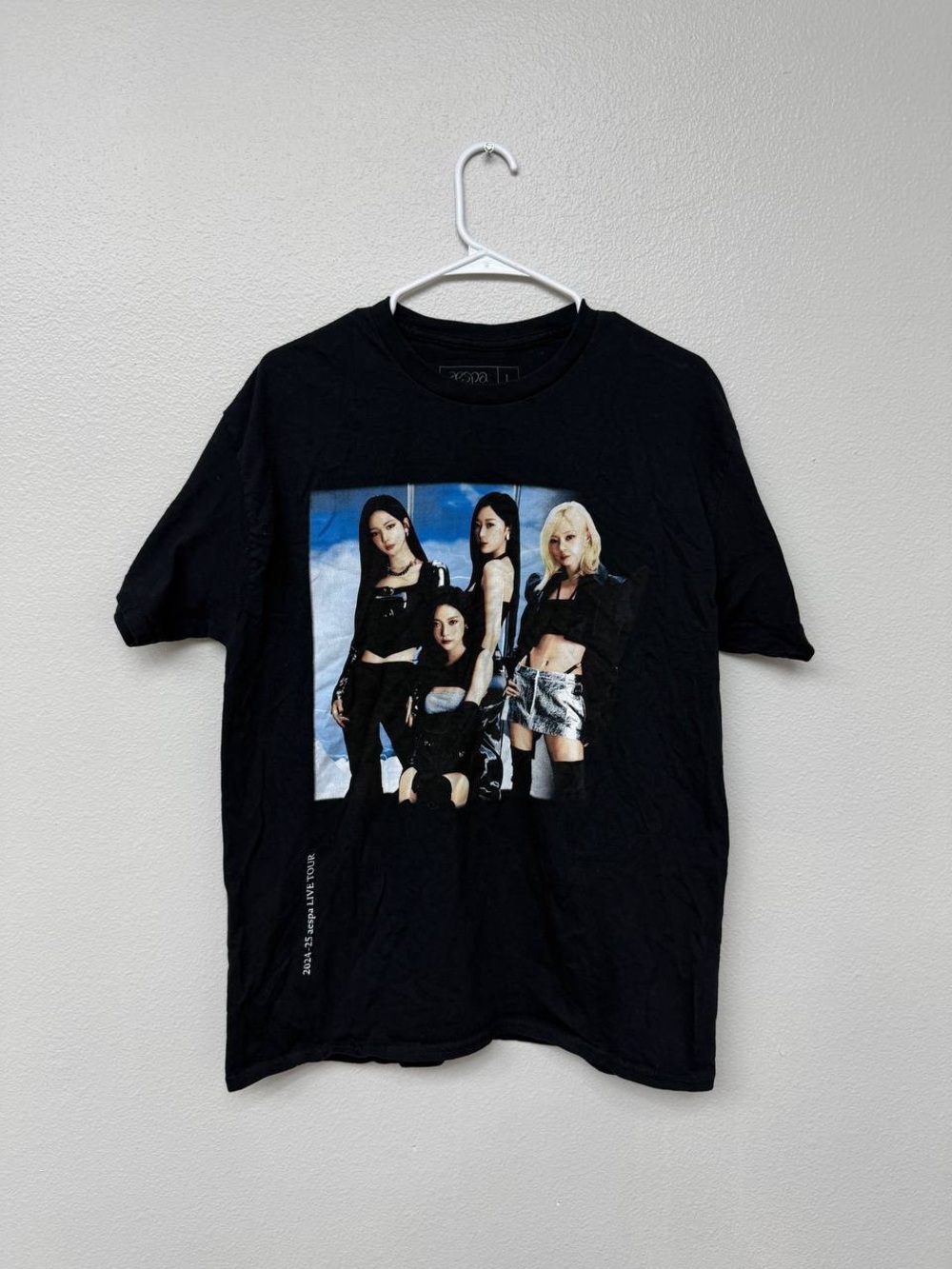 AESPA SYNK: PARALLEL LINE 2024-2025 Tour Black T-Shirt Size L